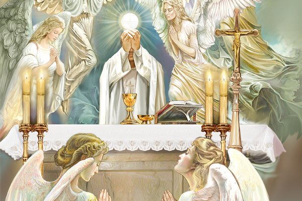 Podczas podniesienia Eucharystii